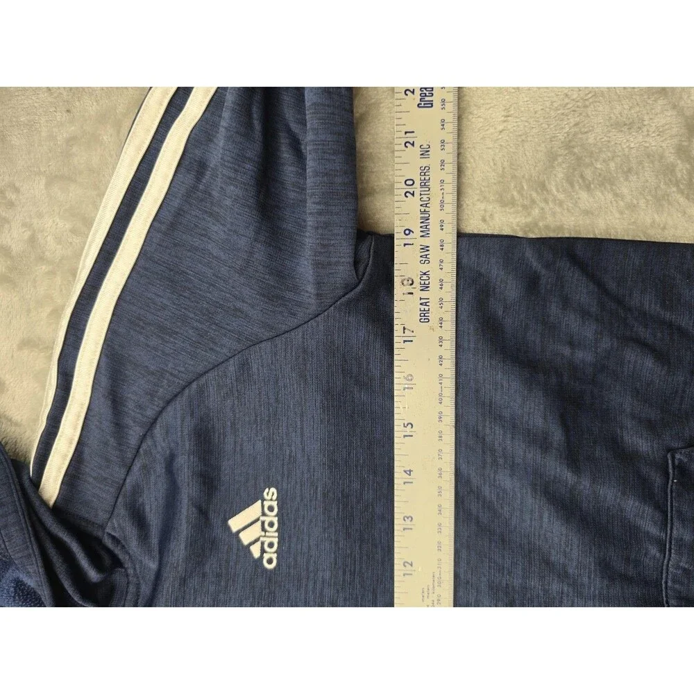 Adidas Boys Youth Full Zip Hoodie Jacket L Regular Fit Navy Blue